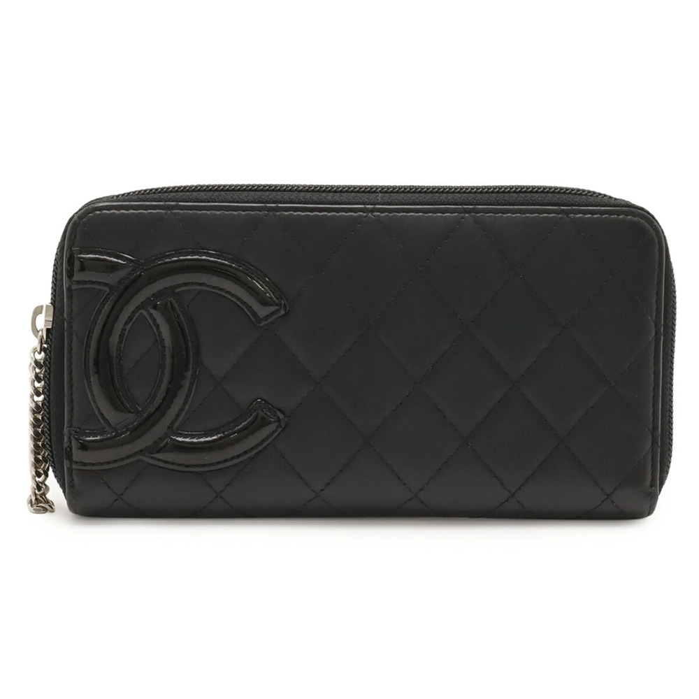 CHANEL Authentic Black Leather Logo Wallet - Picture 2 of 10